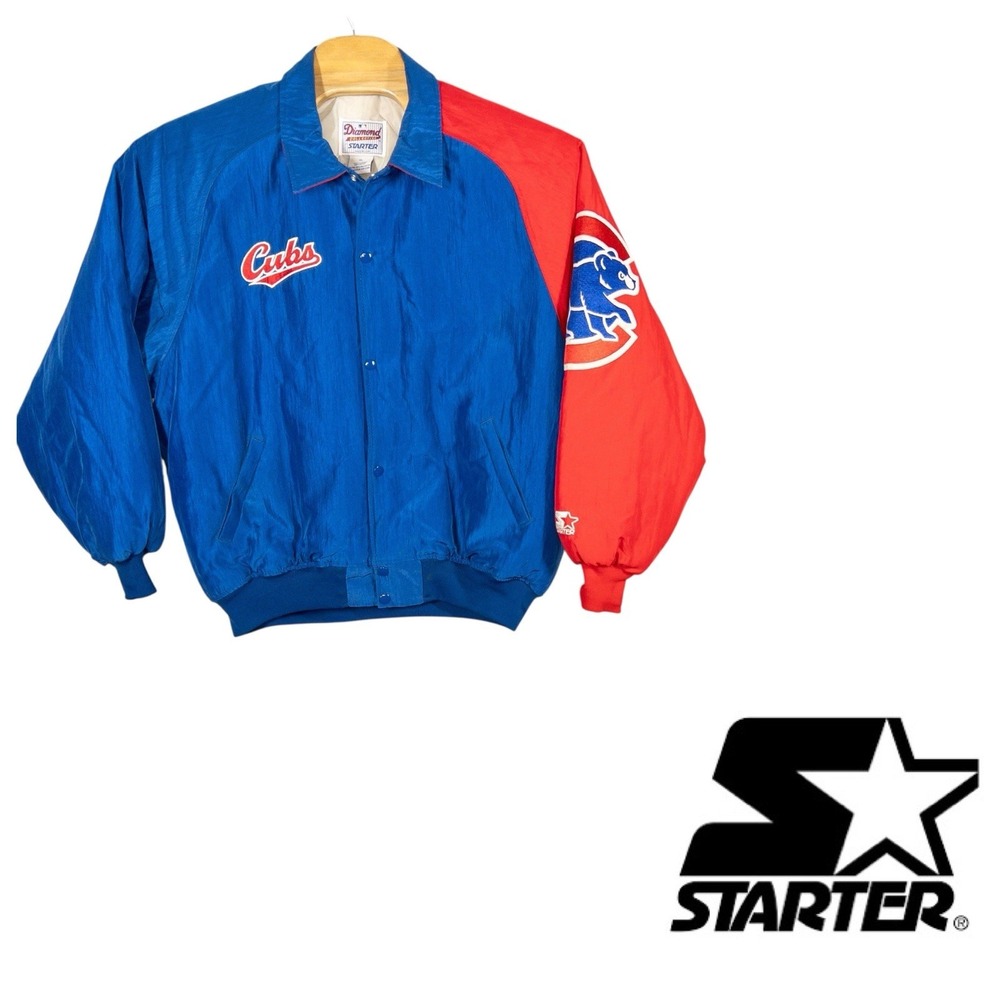 Vtg Starter Diamond Collection Cubs‎ Varsity Puffer Jacket Mens XL Made In USA